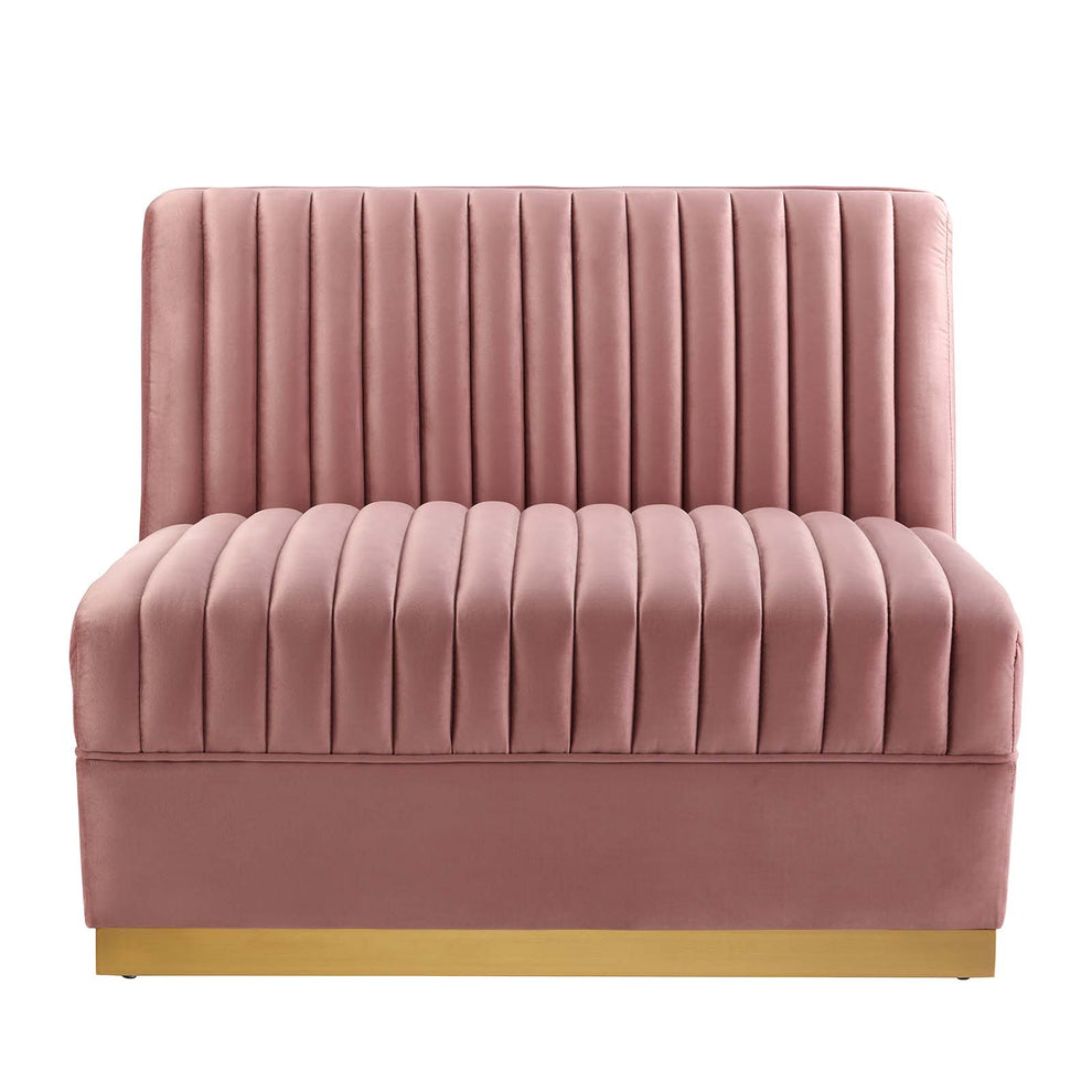 Sanguine Channel Tufted Performance Velvet Modular Sectional Sofa Armless Chair By Modway - EEI-6033 | Sectional | Modishstore - 3