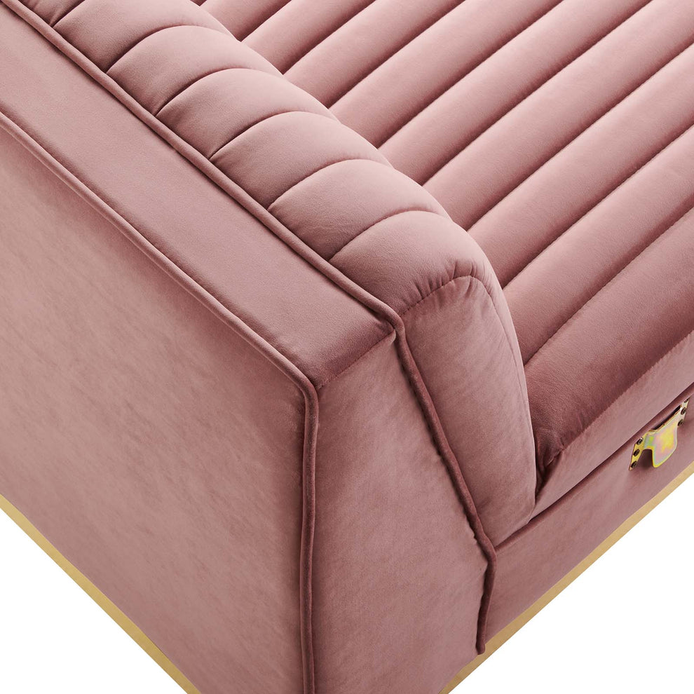 Sanguine Channel Tufted Performance Velvet Modular Sectional Sofa Armless Chair By Modway - EEI-6033 | Sectional | Modishstore - 6