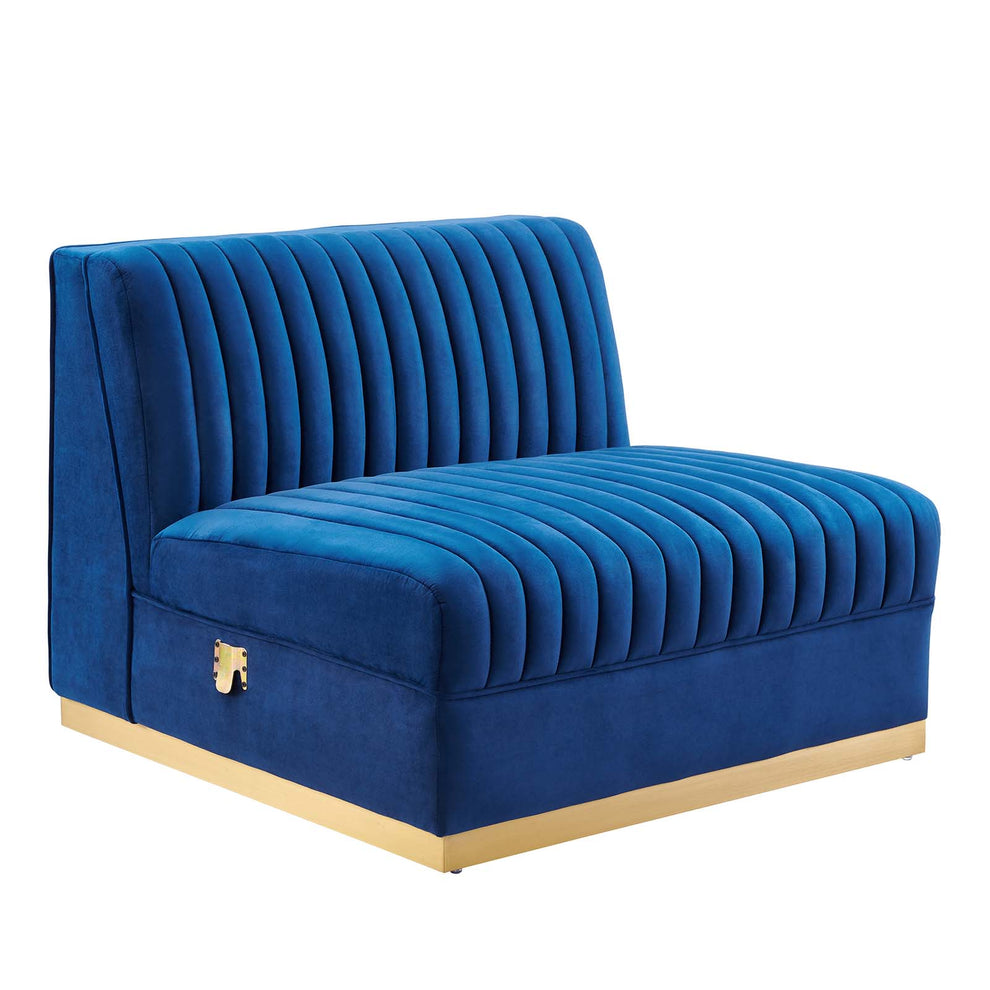 Sanguine Channel Tufted Performance Velvet Modular Sectional Sofa Armless Chair By Modway - EEI-6033 | Sectional | Modishstore - 17