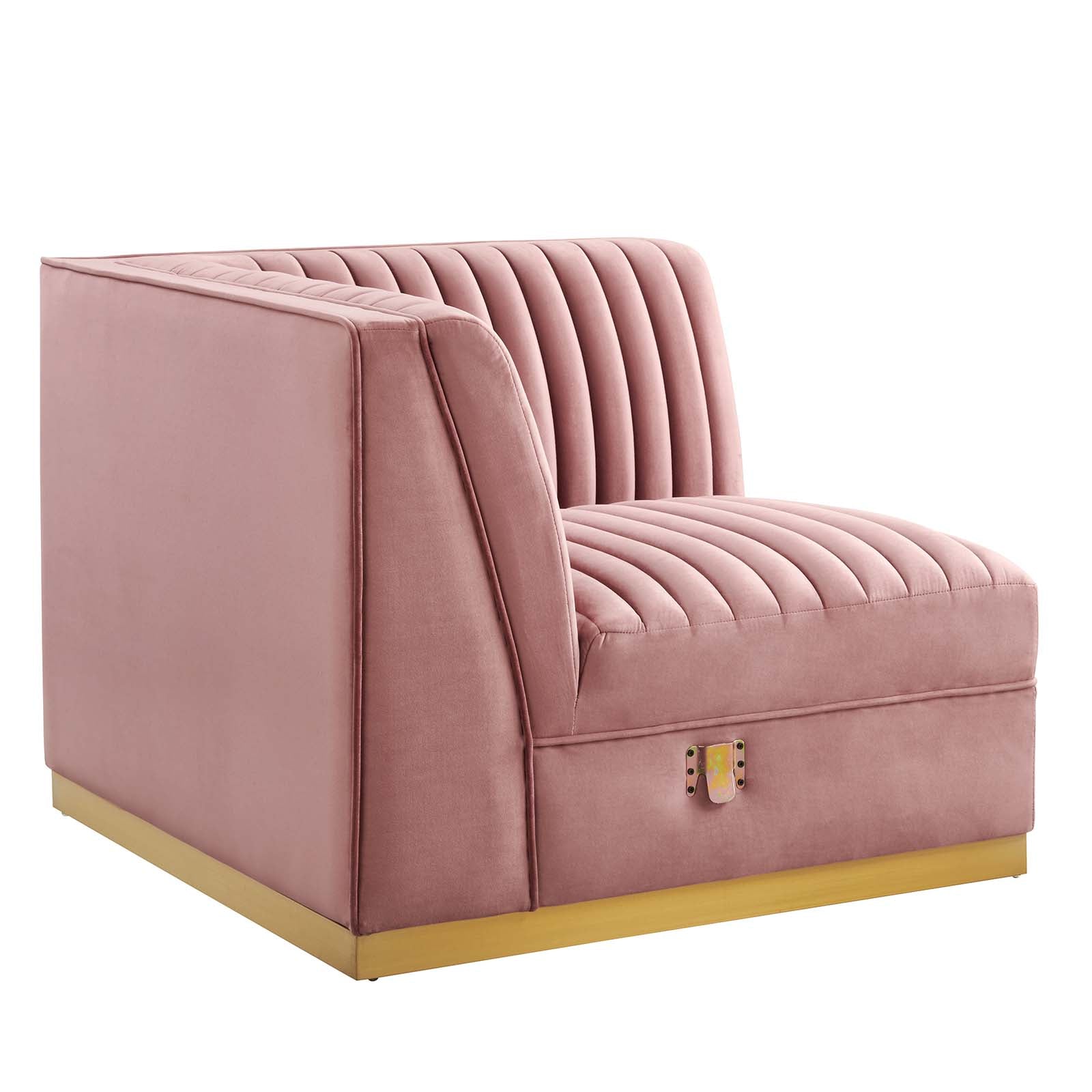 Sanguine Channel Tufted Performance Velvet Modular Sectional Sofa Left Corner Chair By Modway - EEI-6034 | Sectional | Modishstore - 2