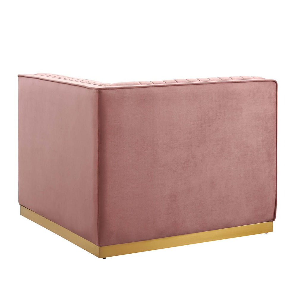 Sanguine Channel Tufted Performance Velvet Modular Sectional Sofa Left Corner Chair By Modway - EEI-6034 | Sectional | Modishstore - 5