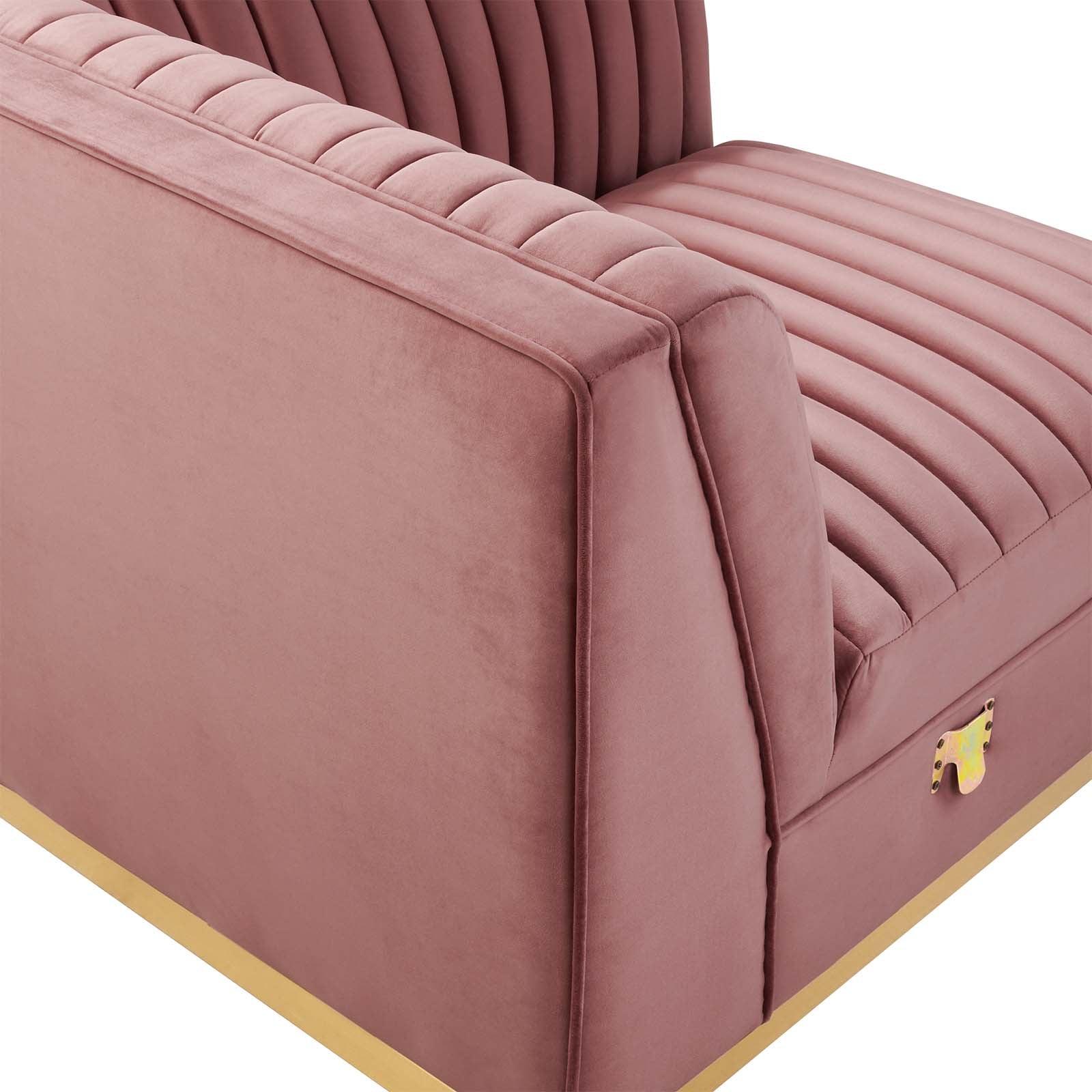 Sanguine Channel Tufted Performance Velvet Modular Sectional Sofa Left Corner Chair By Modway - EEI-6034 | Sectional | Modishstore - 6