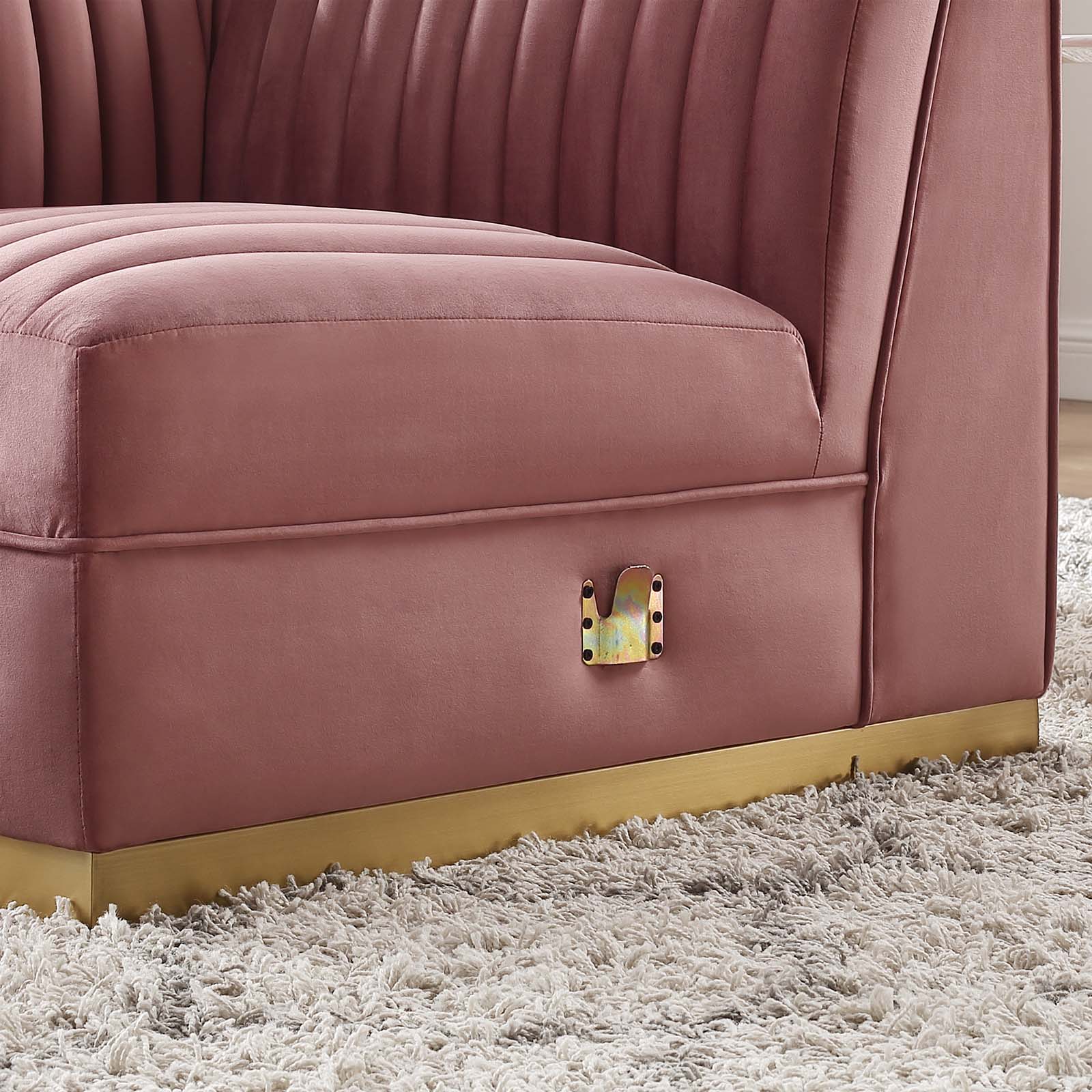 Sanguine Channel Tufted Performance Velvet Modular Sectional Sofa Left Corner Chair By Modway - EEI-6034 | Sectional | Modishstore - 8