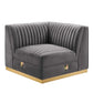 Sanguine Channel Tufted Performance Velvet Modular Sectional Sofa Left Corner Chair By Modway - EEI-6034 | Sectional | Modishstore - 10