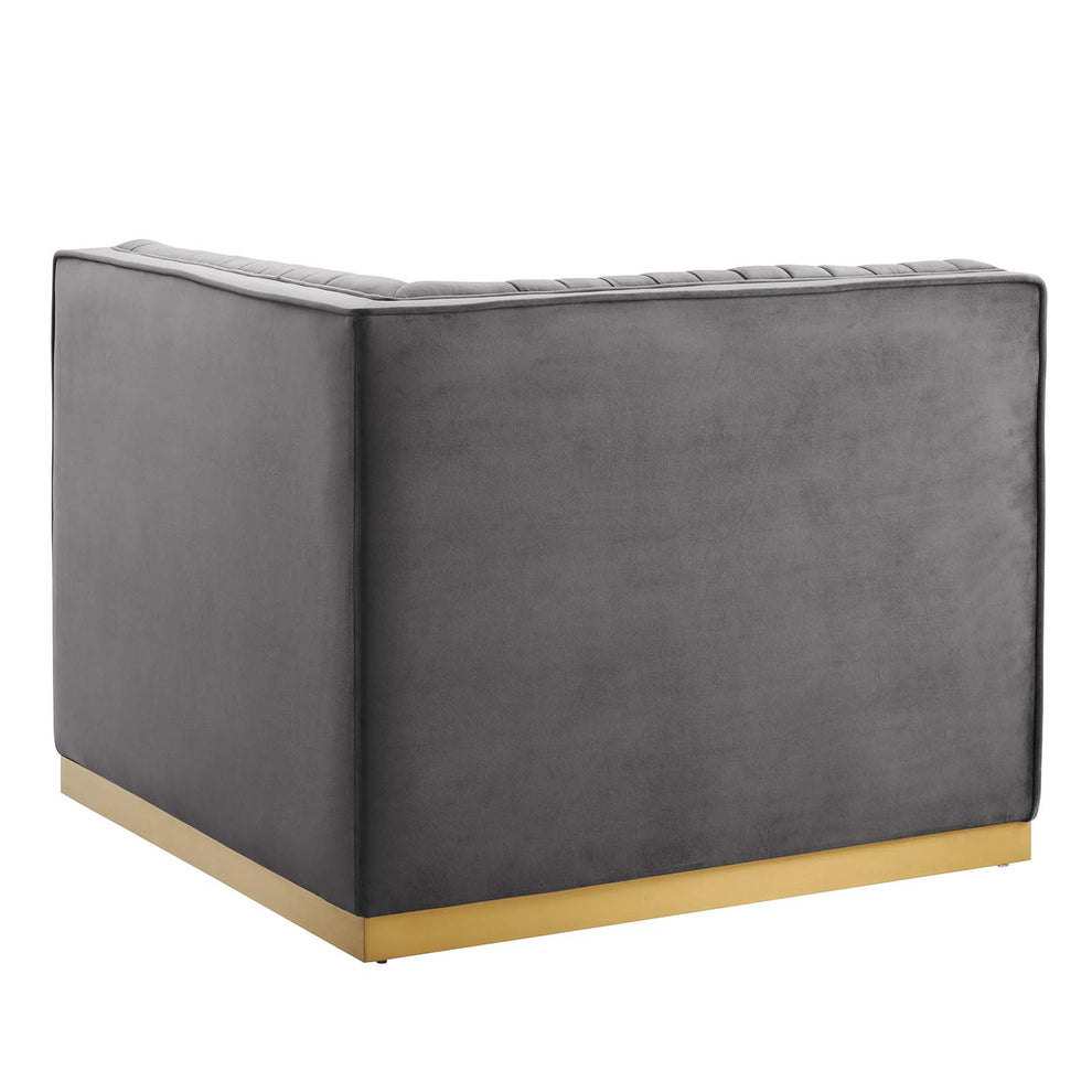 Sanguine Channel Tufted Performance Velvet Modular Sectional Sofa Left Corner Chair By Modway - EEI-6034 | Sectional | Modishstore - 12