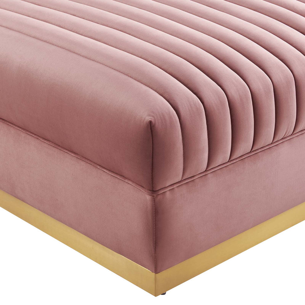 Sanguine Channel Tufted Performance Velvet Modular Sectional Sofa Ottoman By Modway - EEI-6036 | Ottomans | Modishstore - 4