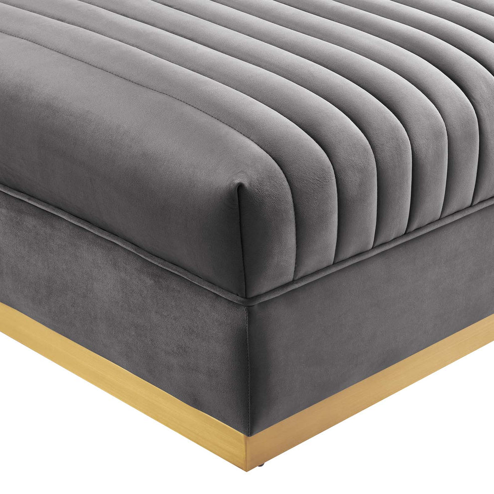 Sanguine Channel Tufted Performance Velvet Modular Sectional Sofa Ottoman By Modway - EEI-6036 | Ottomans | Modishstore - 9