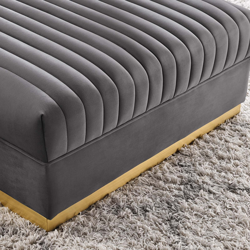 Sanguine Channel Tufted Performance Velvet Modular Sectional Sofa Ottoman By Modway - EEI-6036 | Ottomans | Modishstore - 11