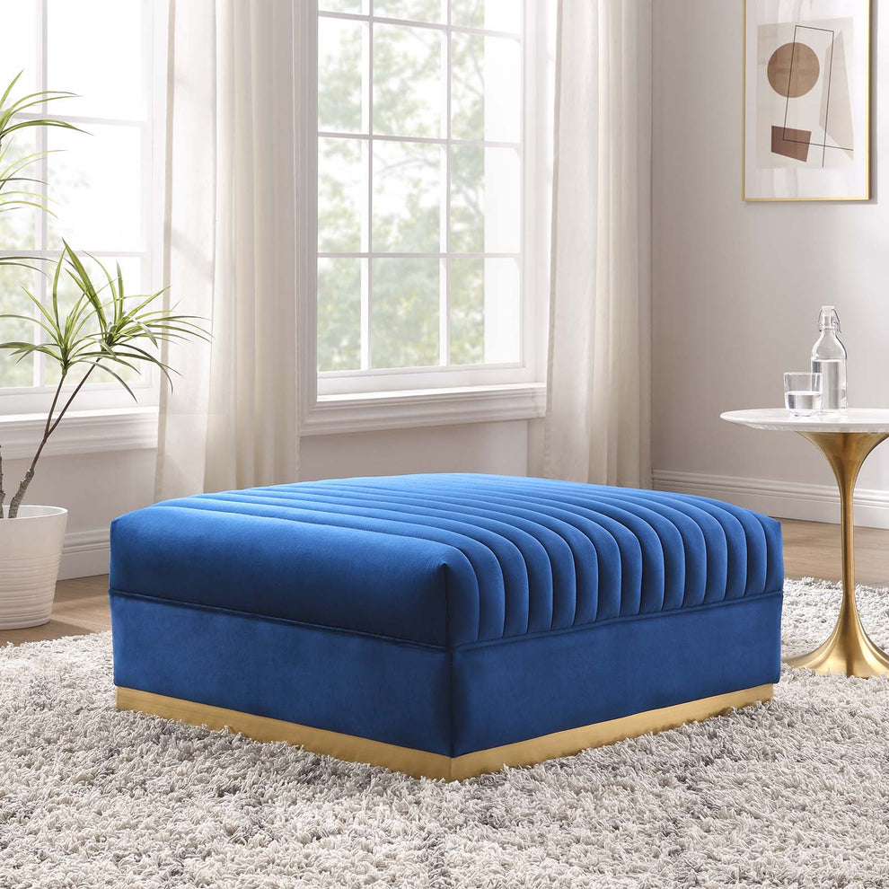 Sanguine Channel Tufted Performance Velvet Modular Sectional Sofa Ottoman By Modway - EEI-6036 | Ottomans | Modishstore - 18