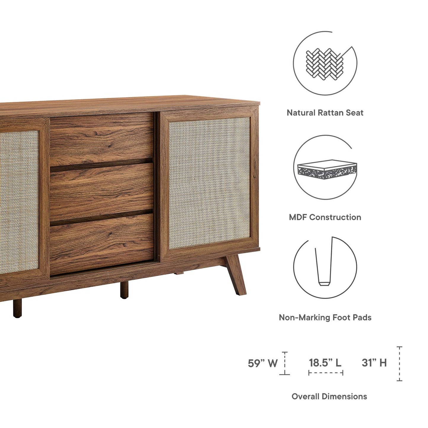 Soma 59" Sideboard By Modway - EEI-6043 | Sideboards | Modishstore - 22