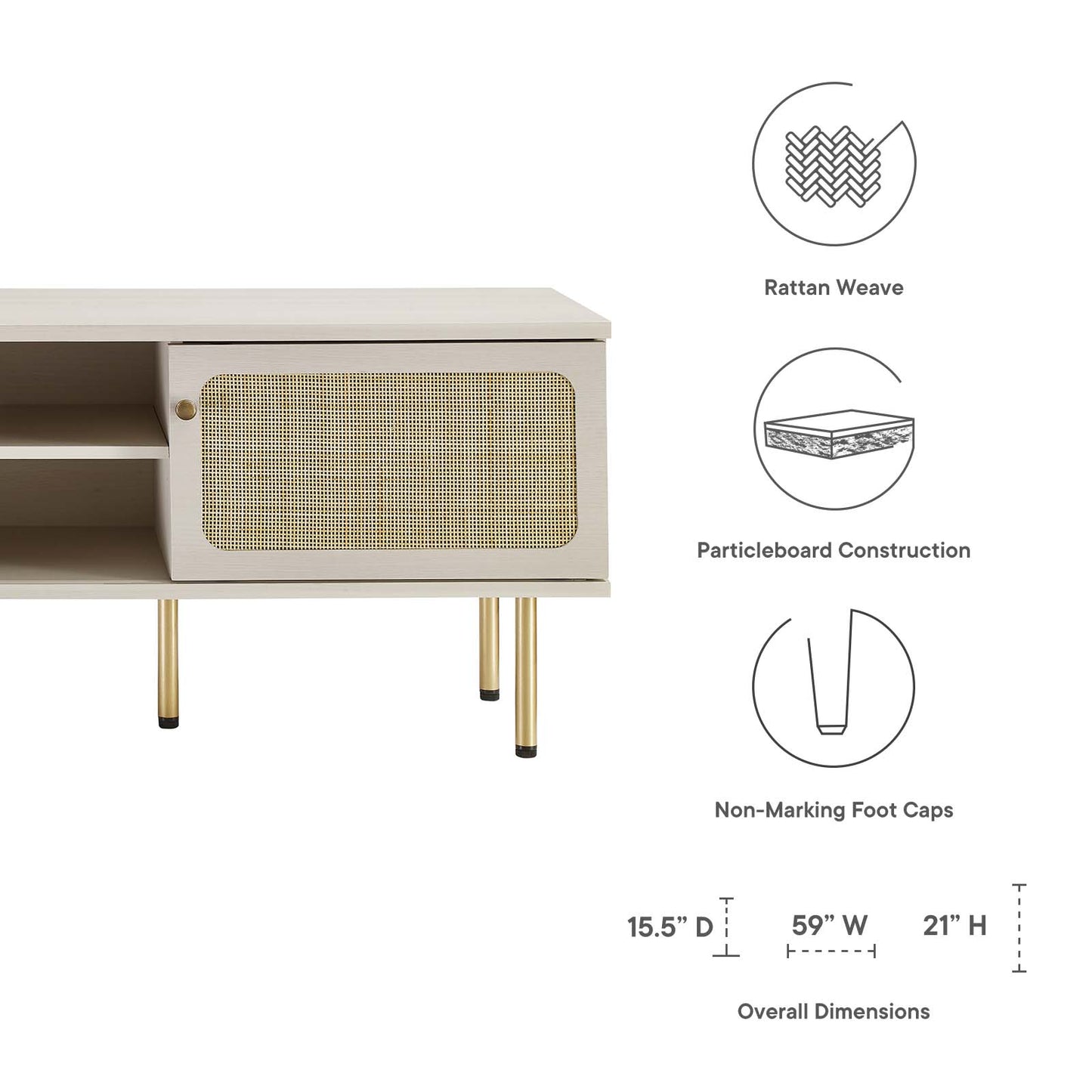 Cambria 60" TV Stand By Modway - EEI-6045 | TV Stands | Modishstore - 20