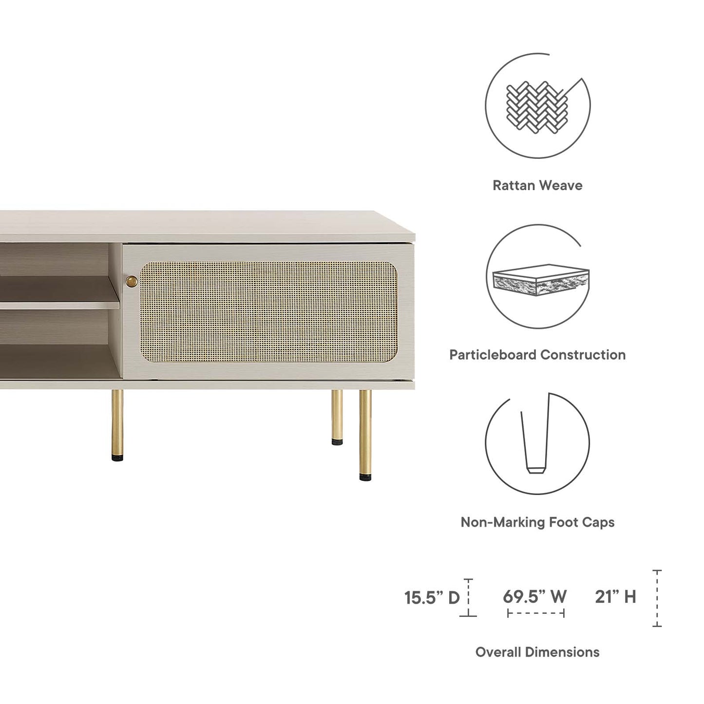 Cambria 70" TV Stand By Modway - EEI-6046 | TV stands | Modishstore - 20