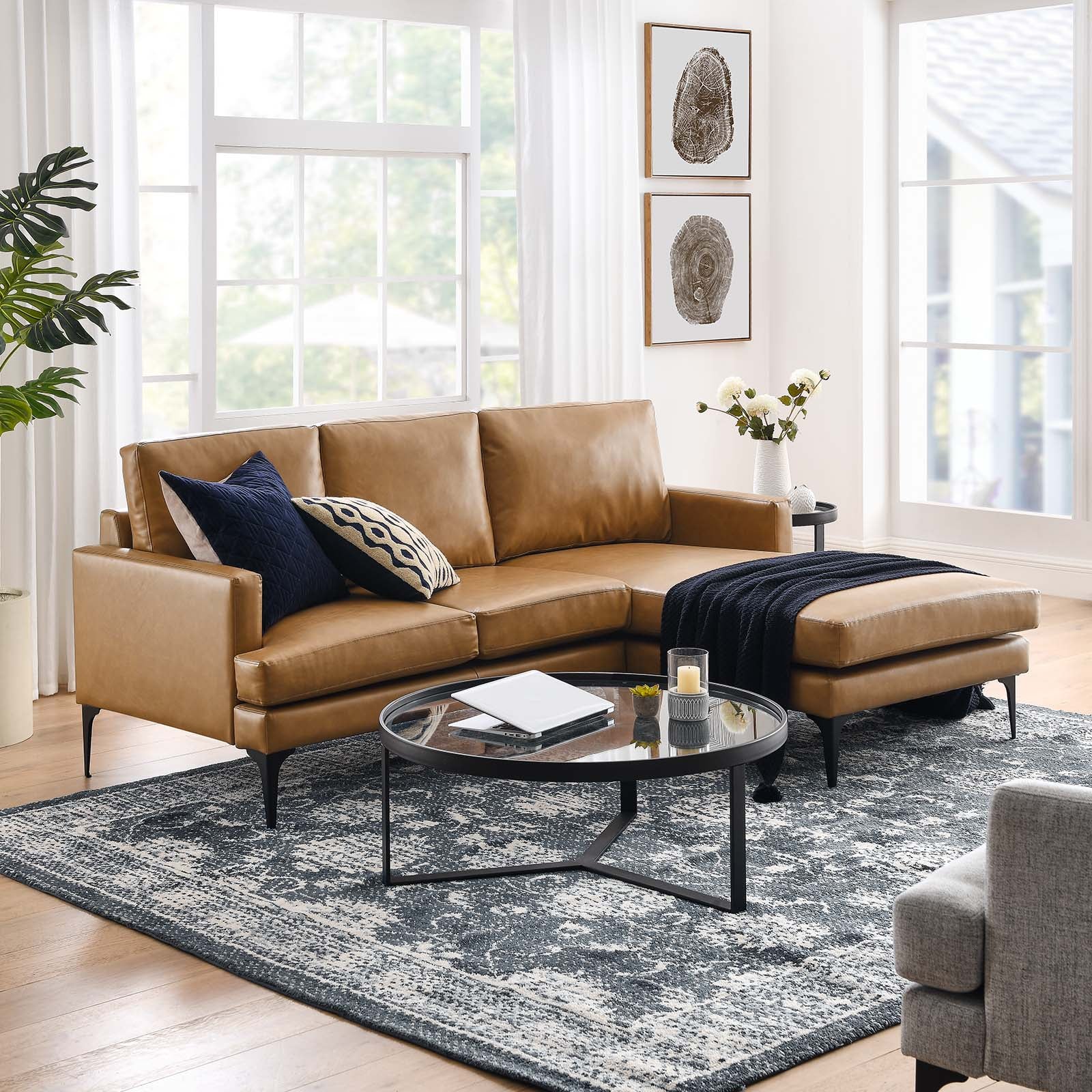 Evermore Right-Facing Vegan Leather Sectional Sofa By Modway - EEI-6050 | Sectional | Modishstore