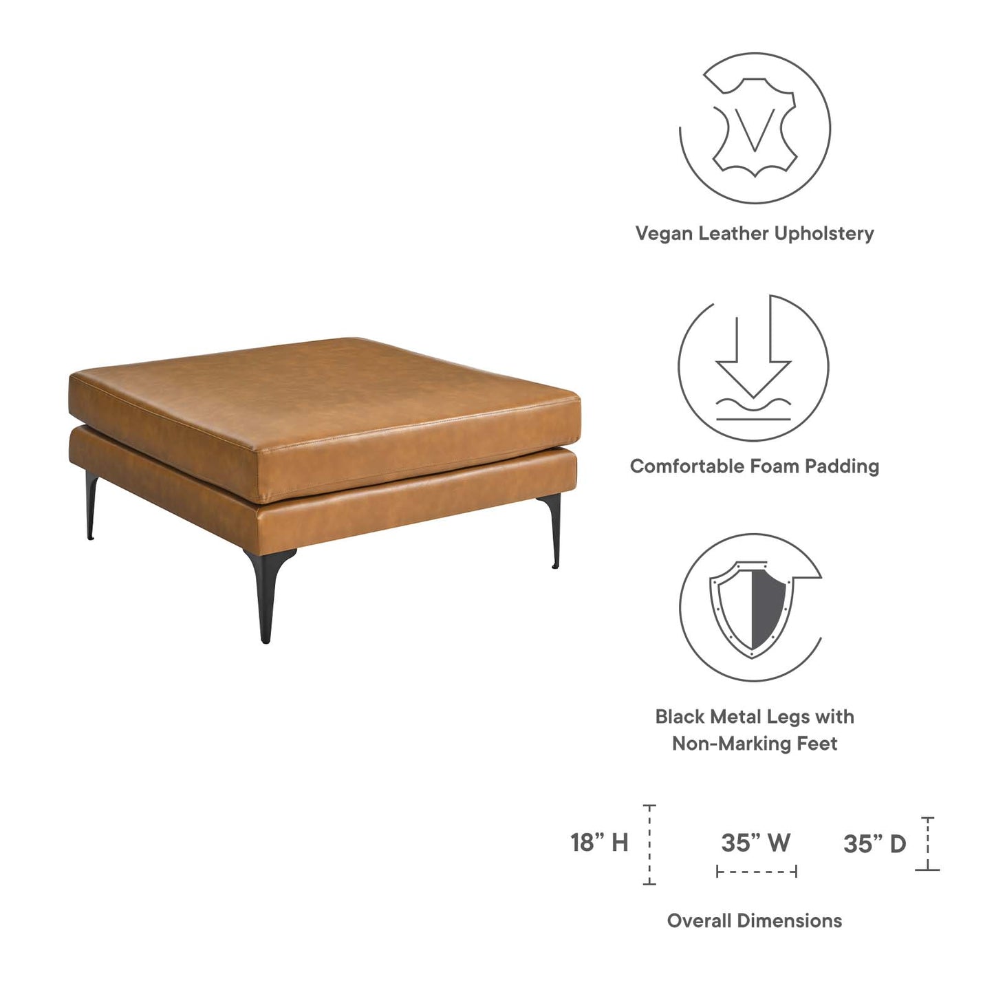 Evermore Vegan Leather Ottoman By Modway - EEI-6051 | Ottomans | Modishstore - 5