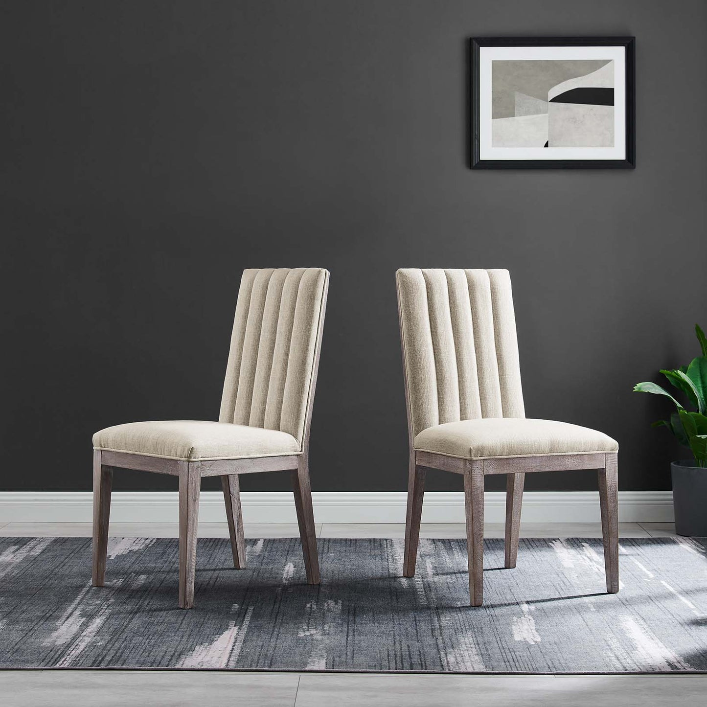 Maisonette French Vintage Tufted Fabric Dining Side Chairs Set of 2 By Modway - EEI-6052 | Dining Chairs | Modishstore - 1