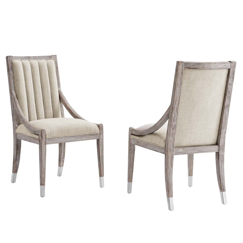 Maison French Vintage Tufted Fabric Dining Armchairs Set of 2 By Modway - EEI-6053 | Dining Chairs | Modishstore - 2