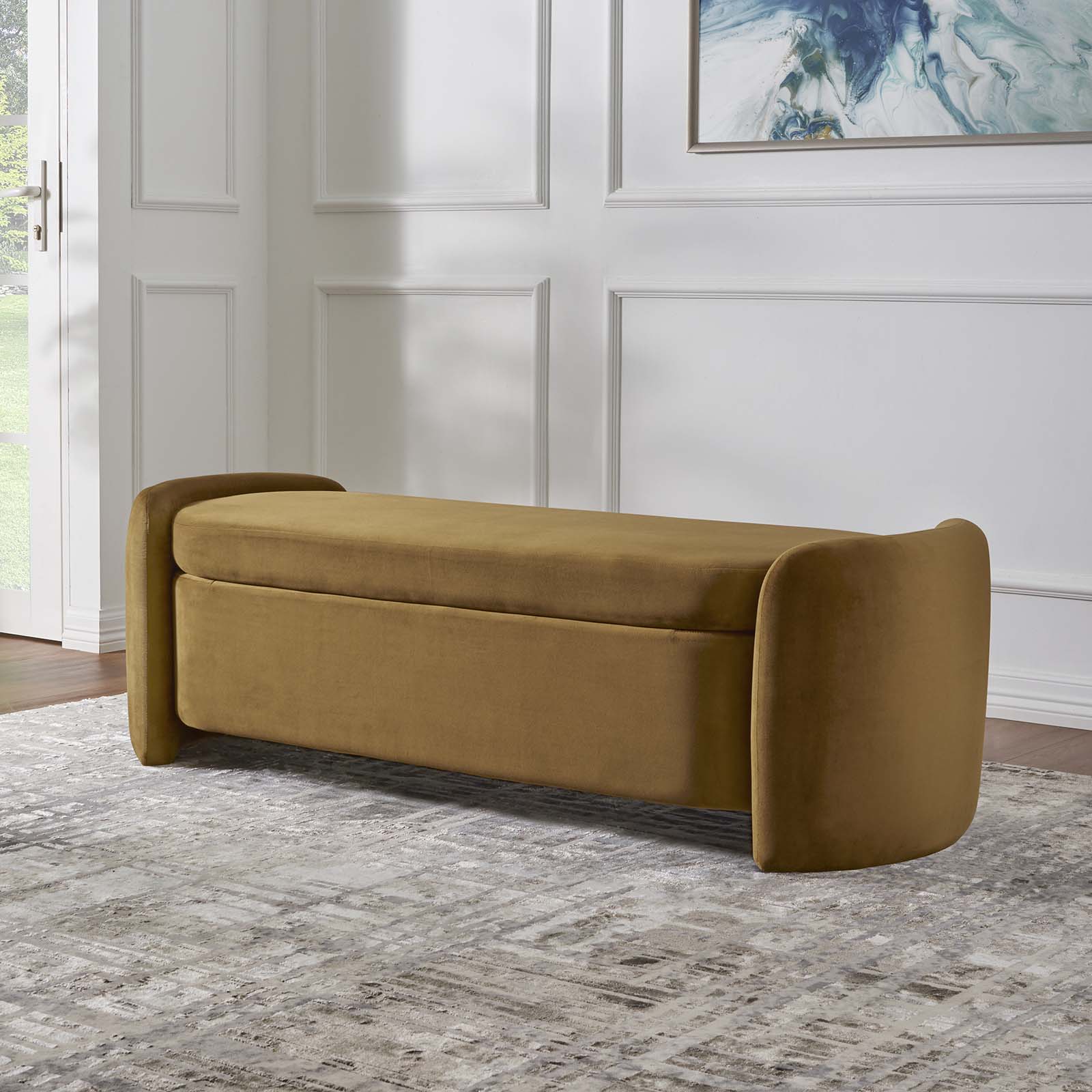 Nebula Upholstered Performance Velvet Bench By Modway - EEI-6054 | Benches | Modishstore - 1