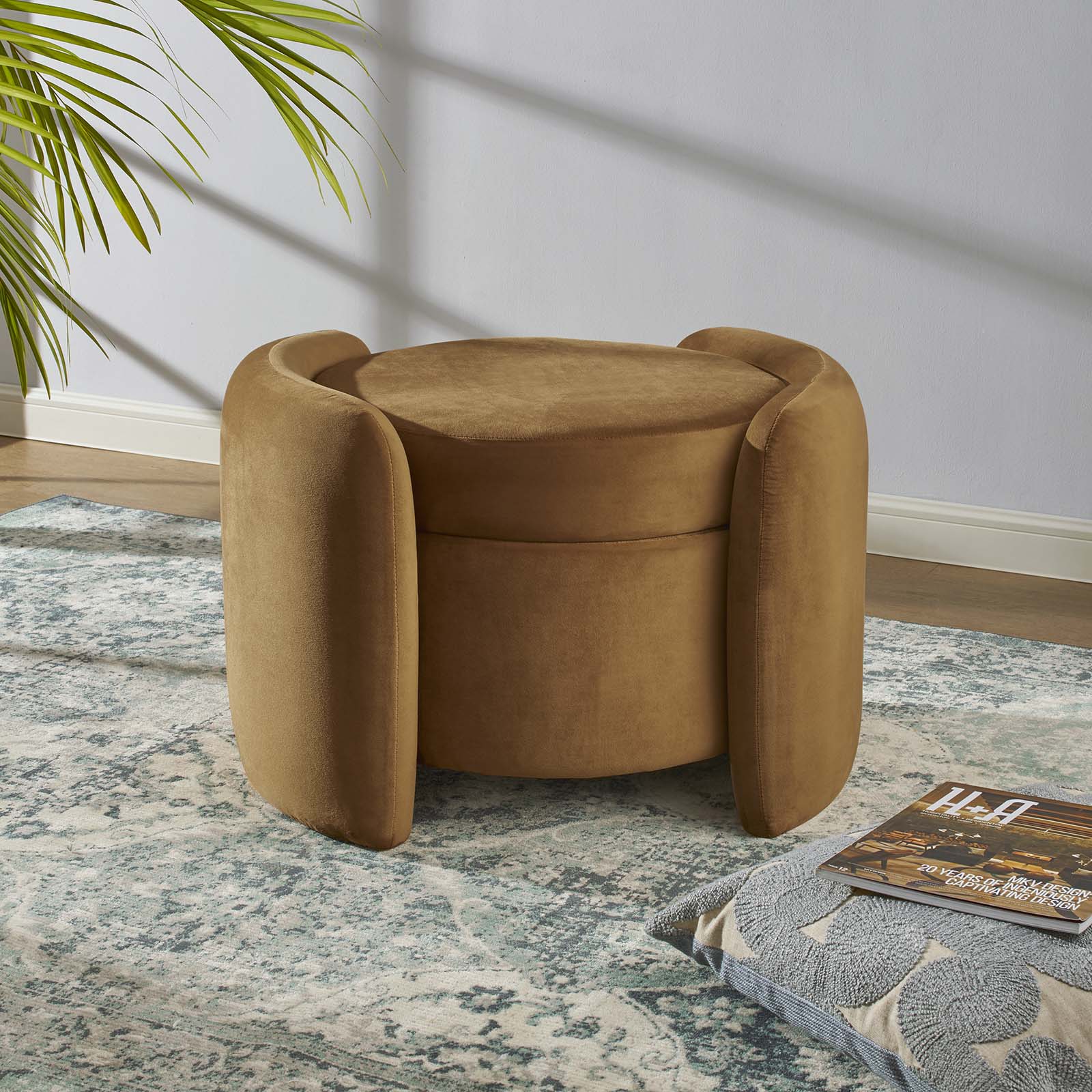 Nebula Upholstered Performance Velvet Ottoman By Modway - EEI-6055 | Ottomans | Modishstore - 1