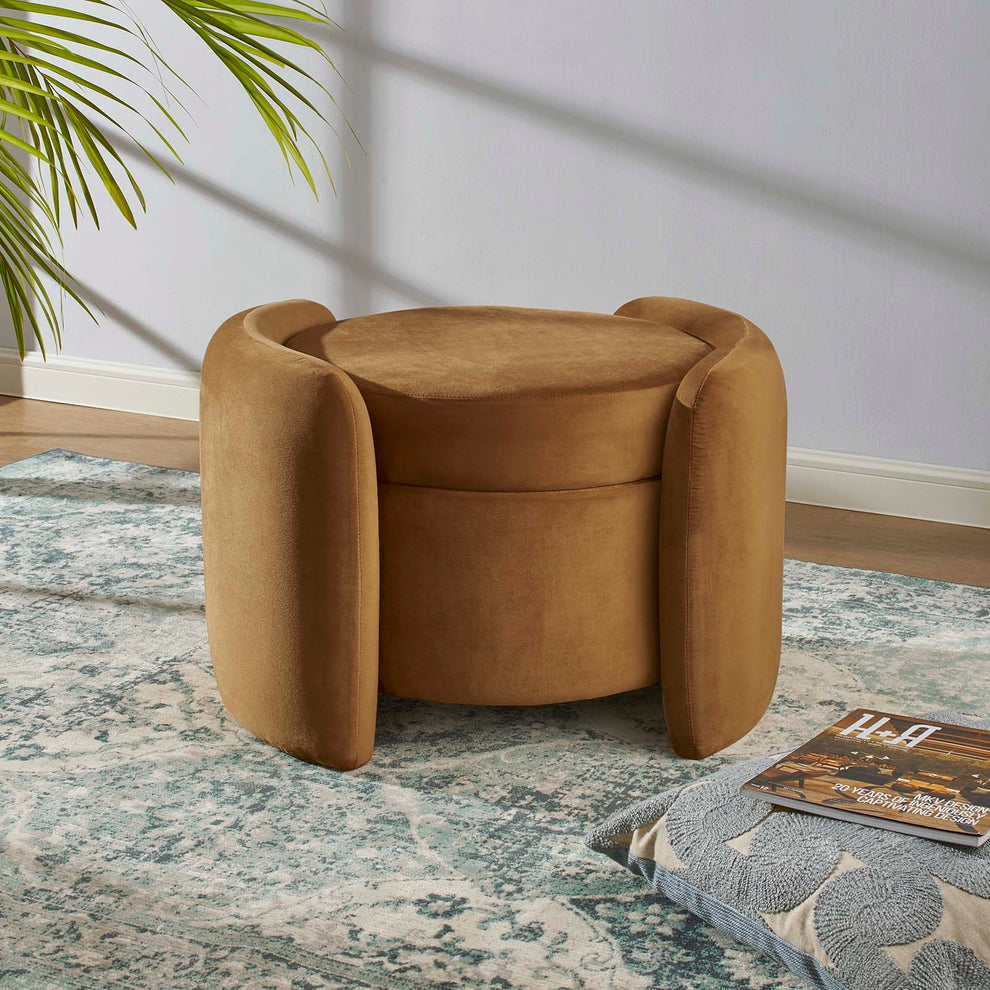 Nebula Upholstered Performance Velvet Ottoman By Modway - EEI-6055 | Ottomans | Modishstore - 1