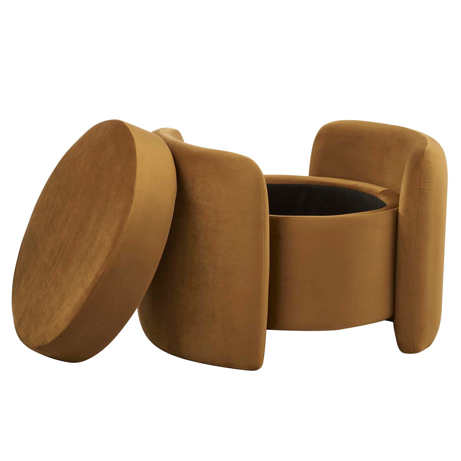 Nebula Boucle Upholstered Ottoman - Thumbnail 4