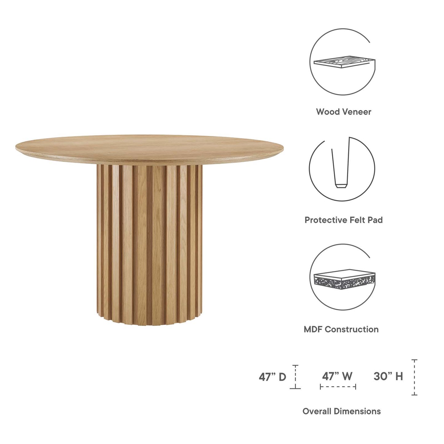 Senja 47" Round Dining Table By Modway - EEI-6064 | Dining Tables | Modishstore - 7