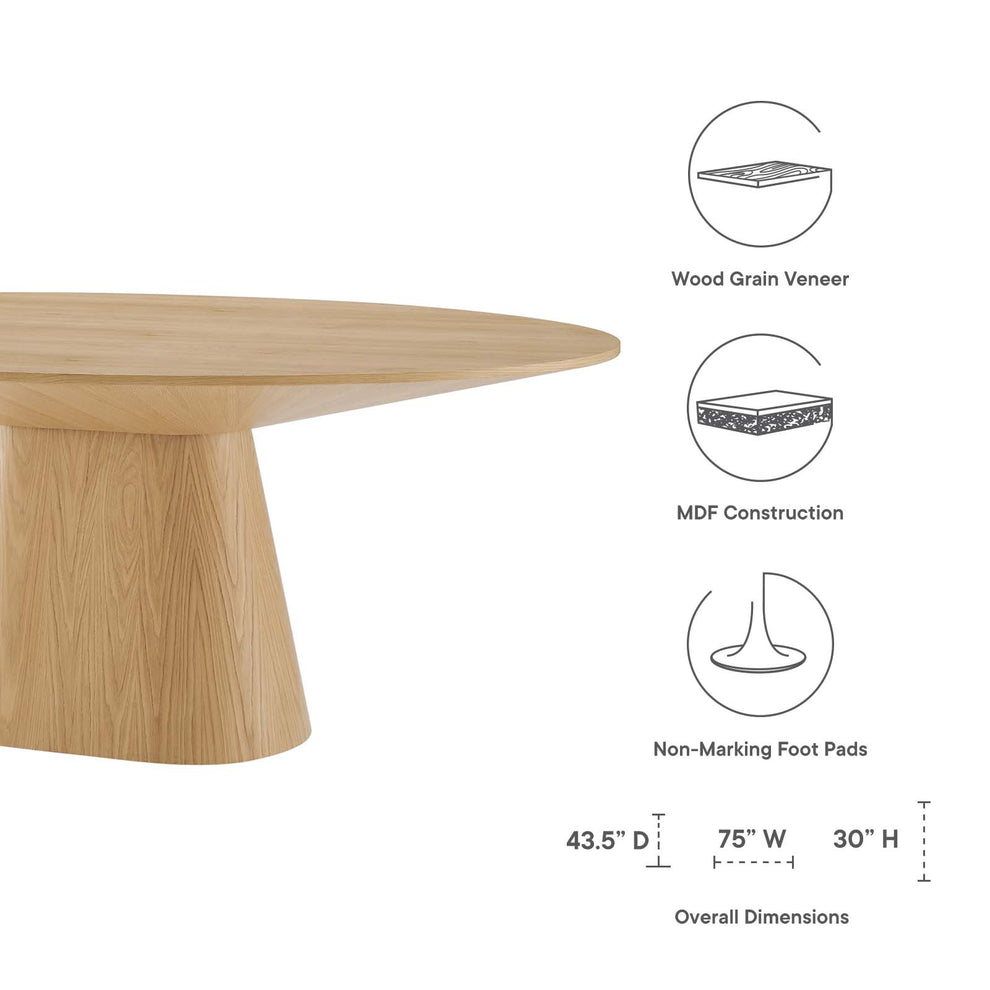 Provision 75" Oval Dining Table By Modway - EEI-6066 | Dining Tables | Modishstore - 9