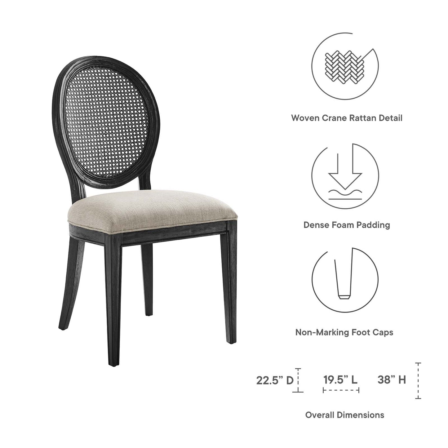 Forte French Vintage Dining Side Chair By Modway - EEI-6074 | Dining Chairs | Modishstore - 7