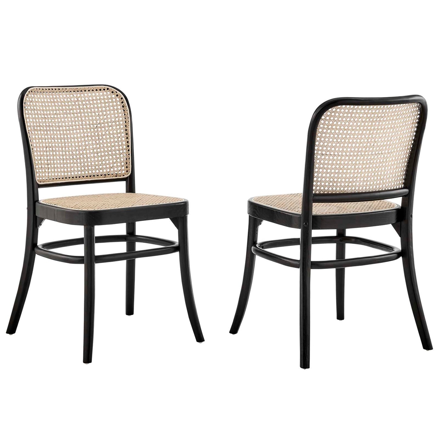 Winona Wood Dining Side Chair Set Of 2 By Modway - EEI-6078-BLK | Dining Chairs |  Modishstore - 2