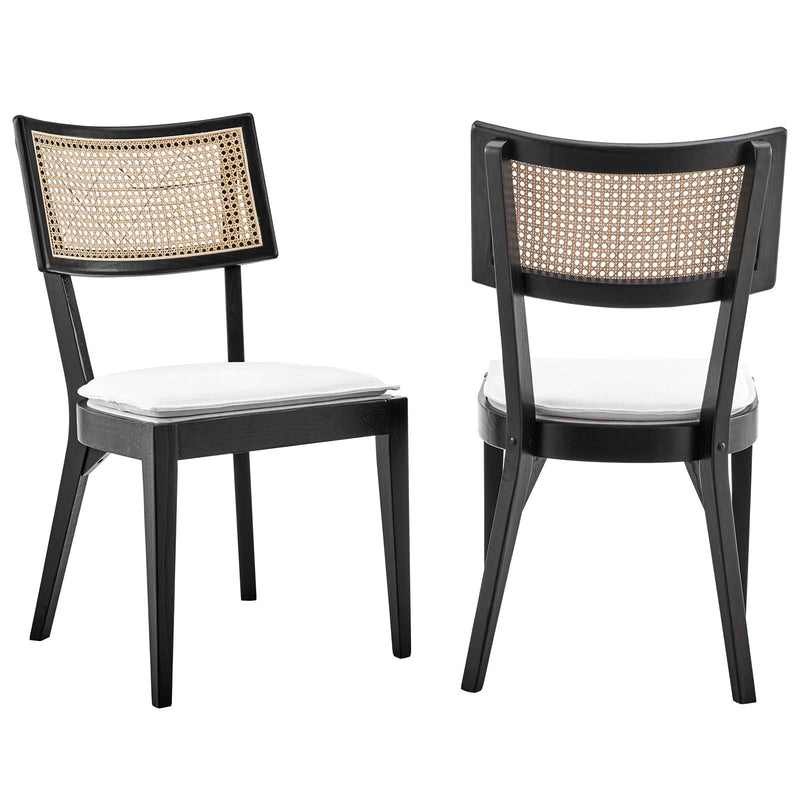 Caledonia Wood Dining Chair Set Of 2 By Modway - EEI-6080-BLK-WHI | Dining Chairs |  Modishstore - 2