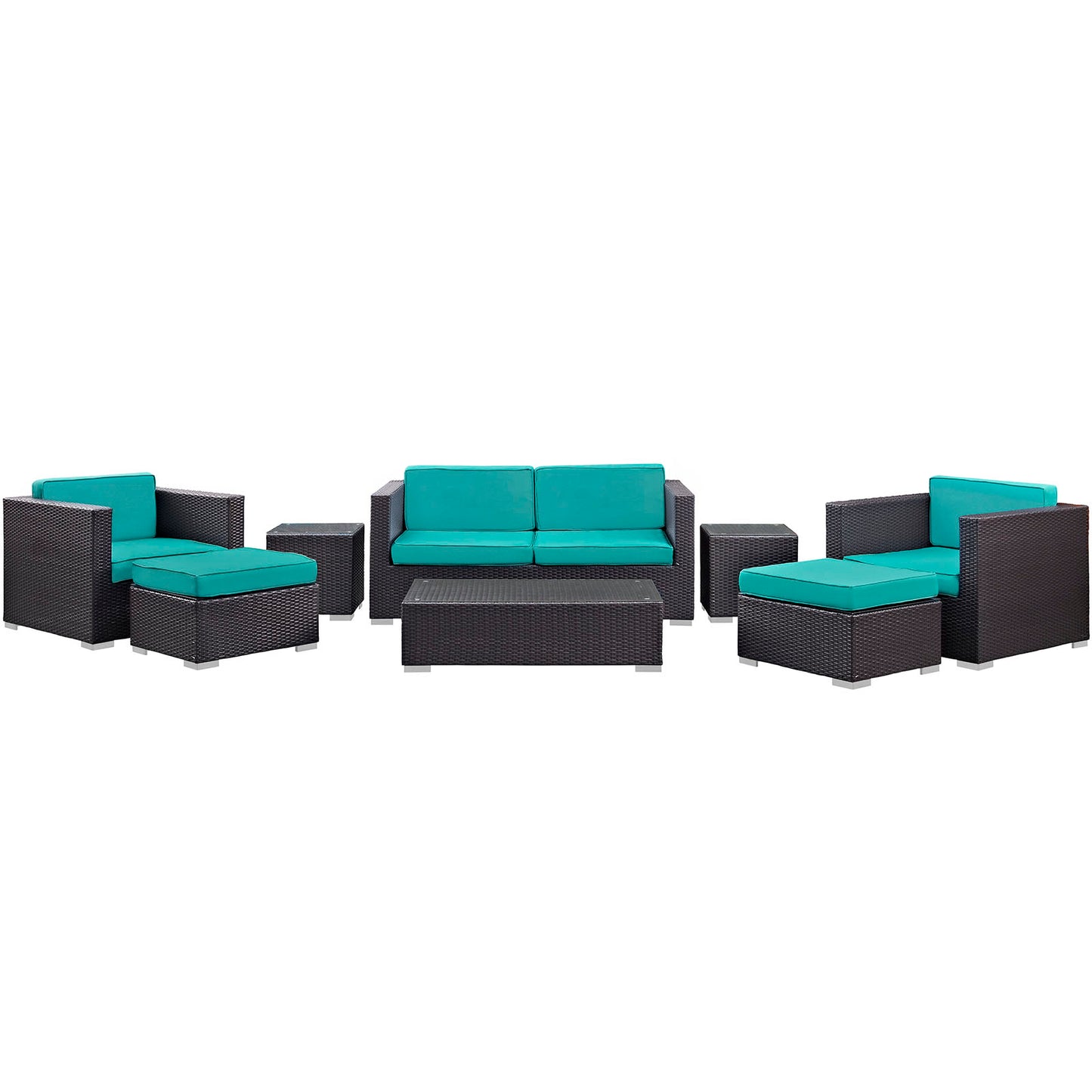 Modway Venice 8 Piece Outdoor Patio Sofa Set | Outdoor Sofas, Loveseats & Sectionals | Modishstore-39