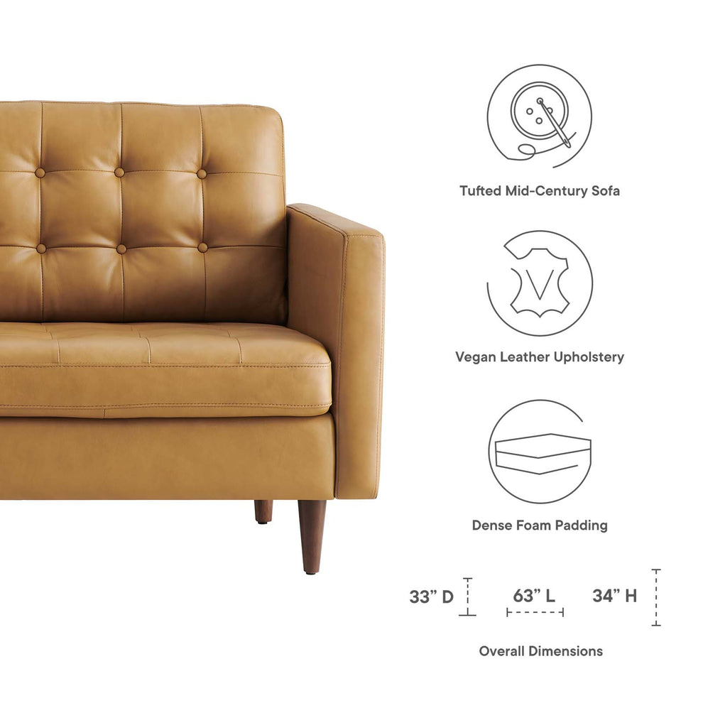 Exalt Tufted Vegan Leather Loveseat By Modway - EEI-6100 | Loveseats | Modishstore - 15