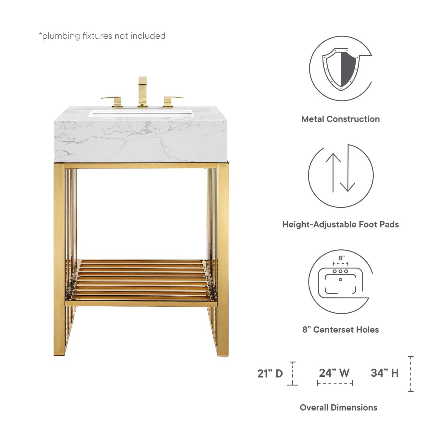 Gridiron 24" Bathroom Vanity By Modway - EEI-6103 | Bathroom Accessories | Modishstore - 8