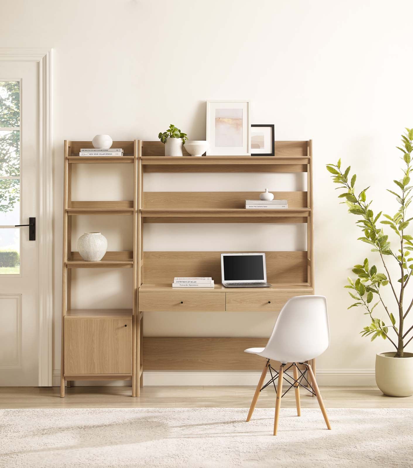 Bixby 2-Piece Wood Office Desk and Bookshelf By Modway - EEI-6111