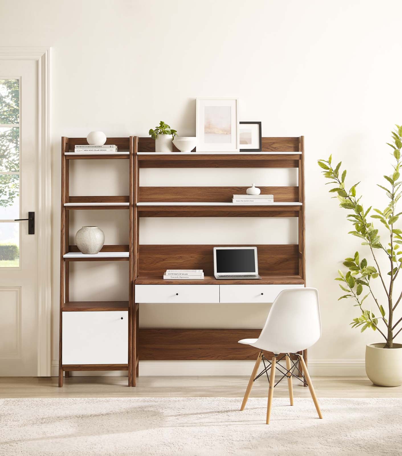 Bixby 2-Piece Wood Office Desk and Bookshelf By Modway - EEI-6111