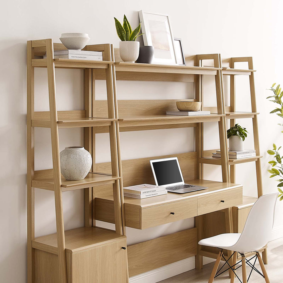 Bixby 3-Piece Wood Office Desk and Bookshelf By Modway - EEI-6114 | Bookcases | Modishstore - 4
