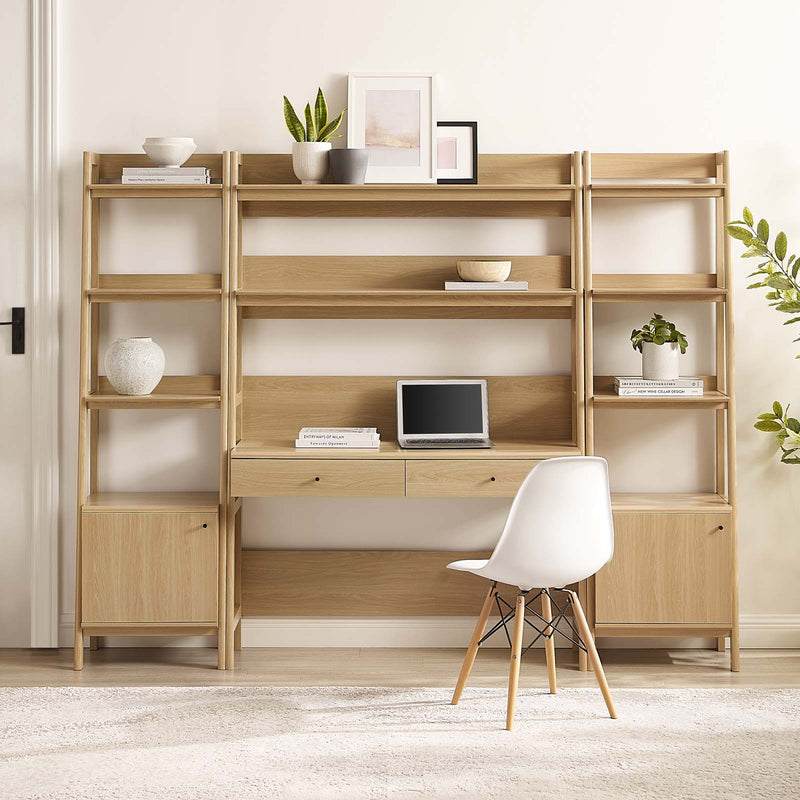 Bixby 3-Piece Wood Office Desk and Bookshelf By Modway - EEI-6114 | Bookcases | Modishstore - 1