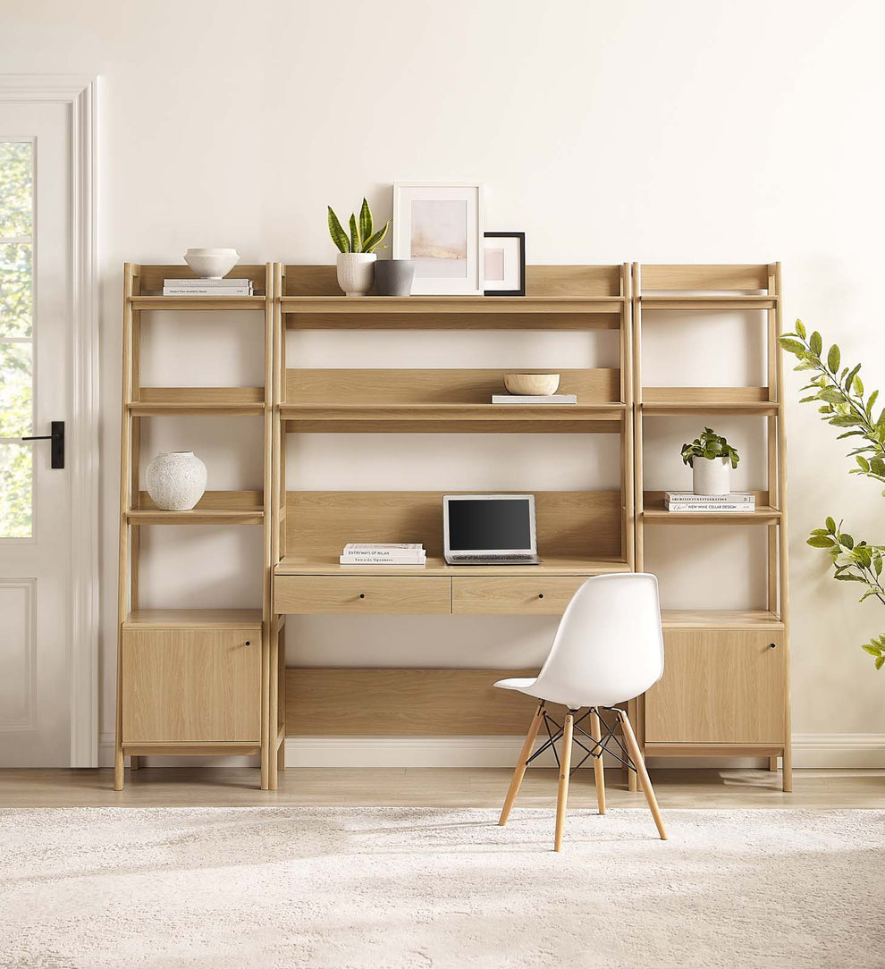 Bixby 3-Piece Wood Office Desk and Bookshelf By Modway - EEI-6114 | Bookcases | Modishstore - 5