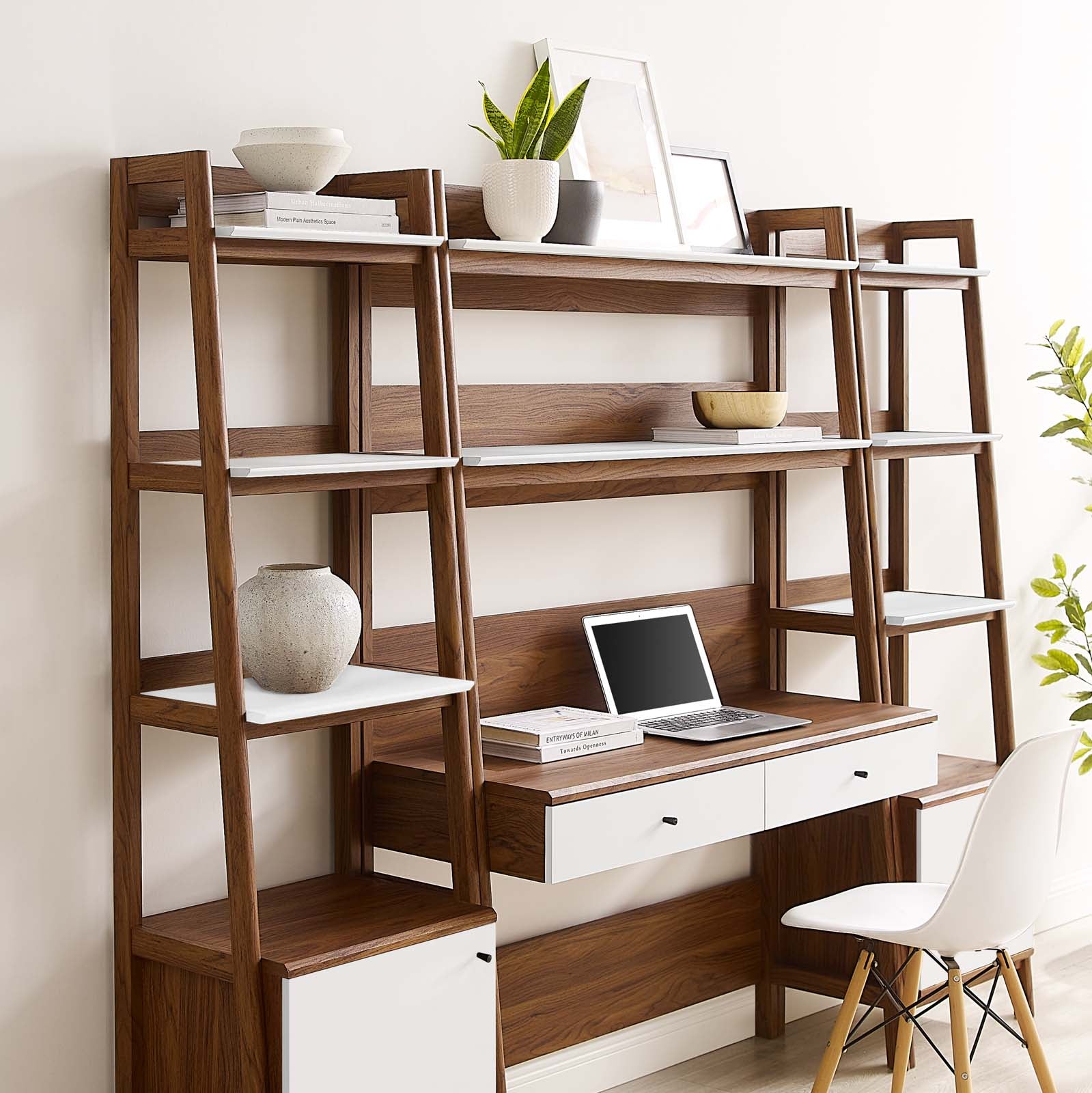 Modway Bixby Wood Bookcase with Storage Walnut â EEI-6114 – Modish