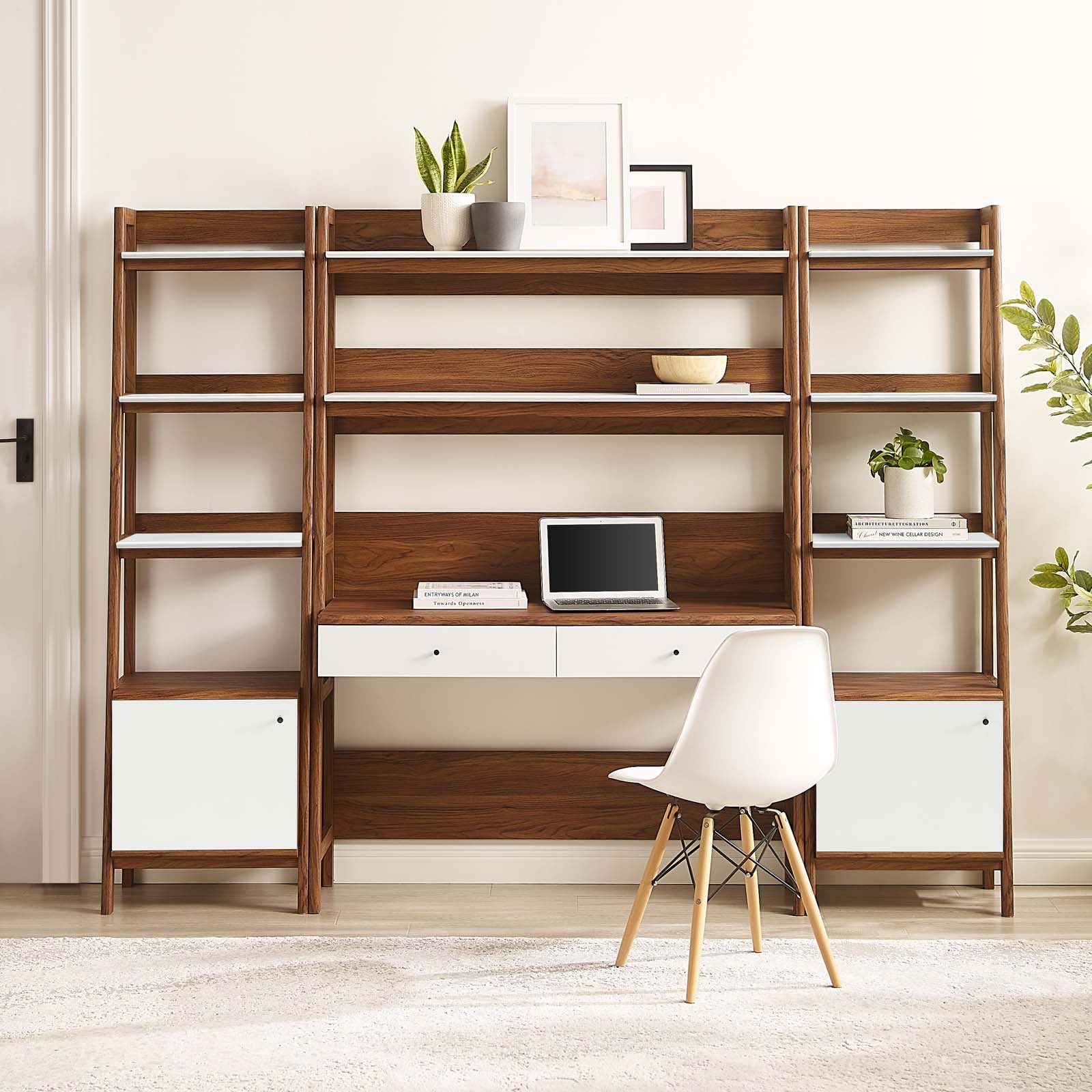 Bixby 3-Piece Wood Office Desk and Bookshelf By Modway - EEI-6114