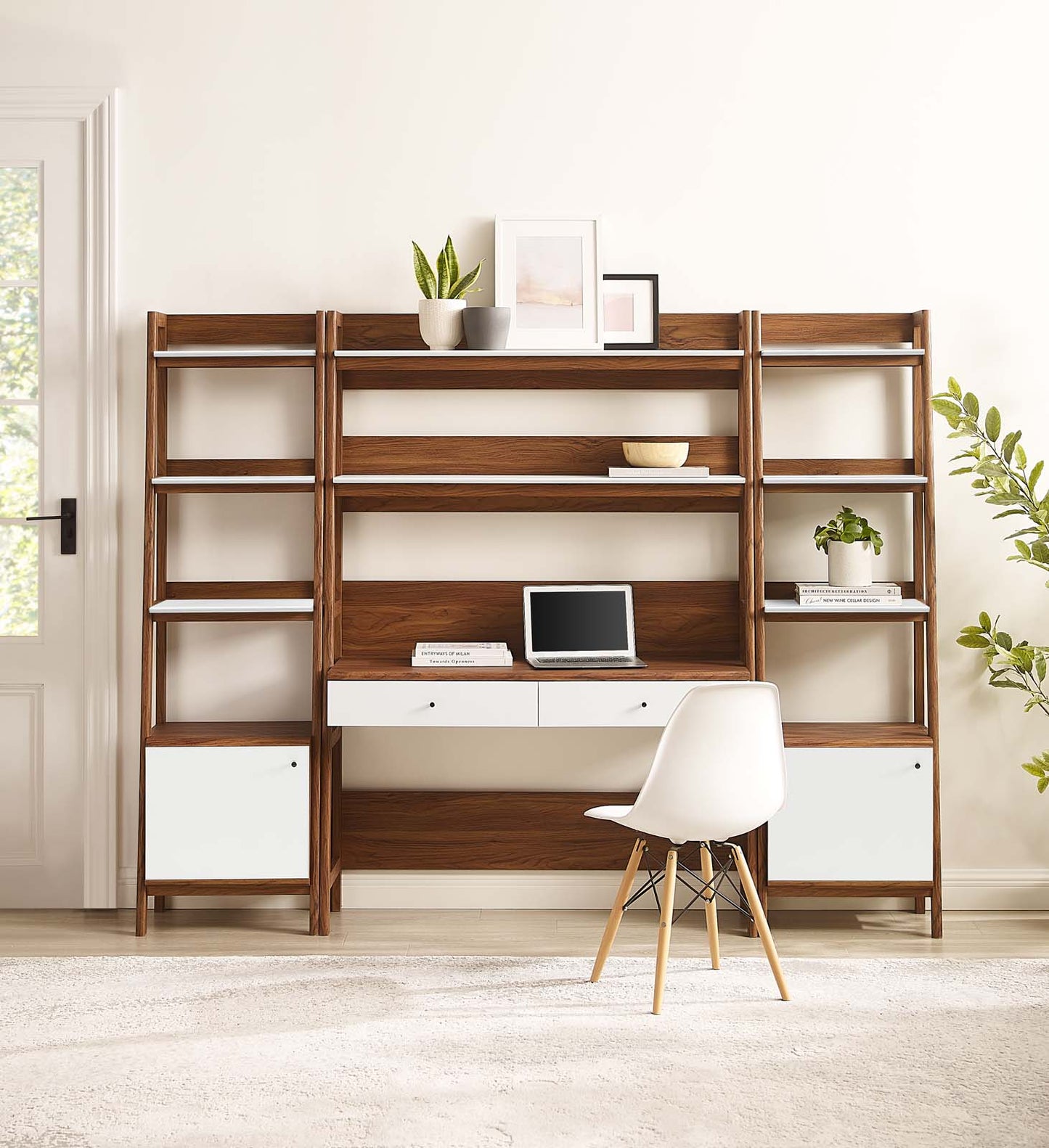Bixby 3-Piece Wood Office Desk and Bookshelf By Modway - EEI-6114 | Bookcases | Modishstore - 15