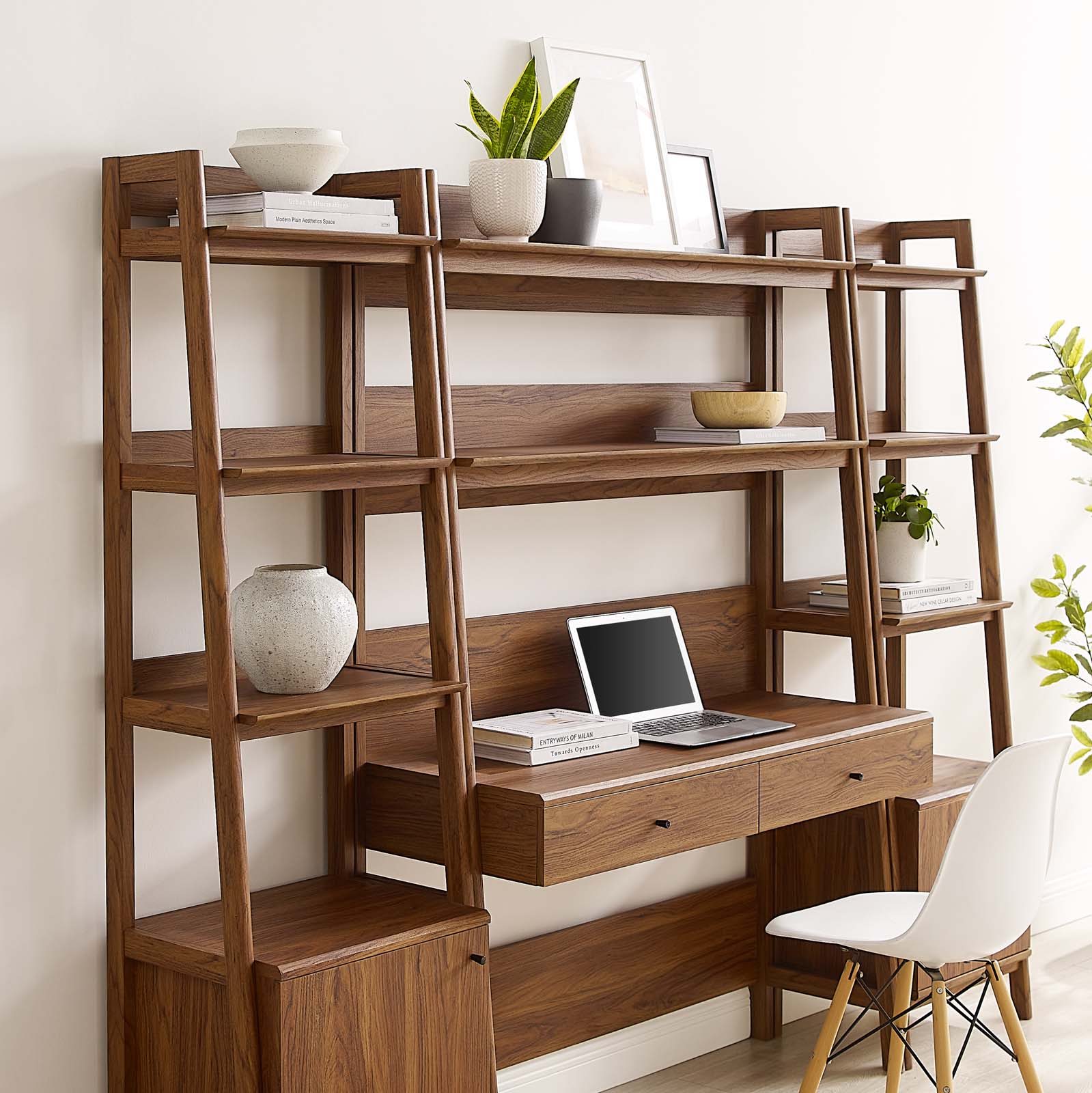 Bixby 3-Piece Wood Office Desk and Bookshelf By Modway - EEI-6114 | Bookcases | Modishstore - 8