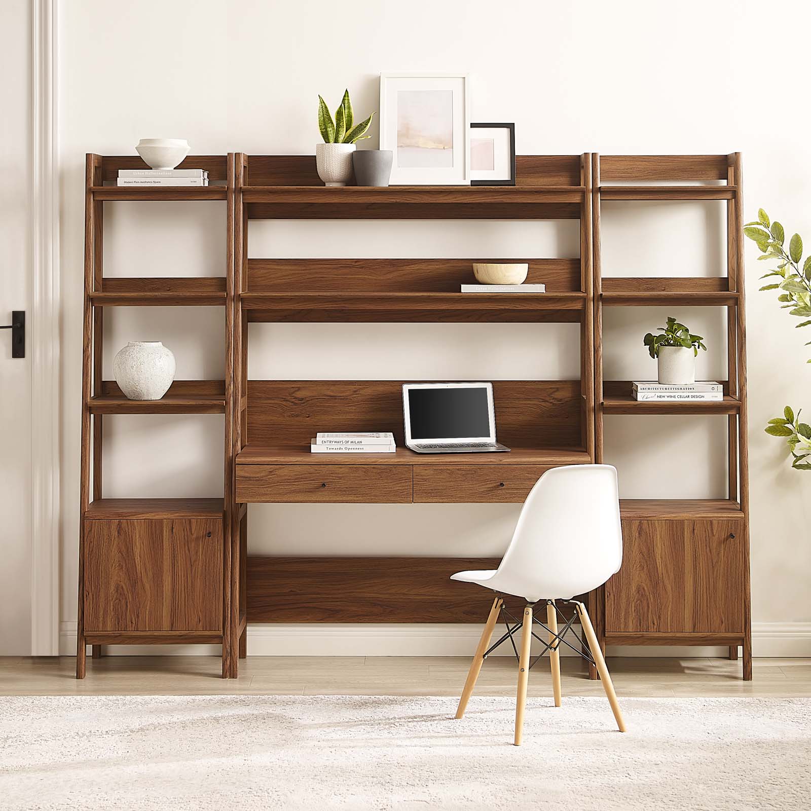 Modway Bixby Wood Bookcase with Storage Walnut â EEI-6114 – Modish