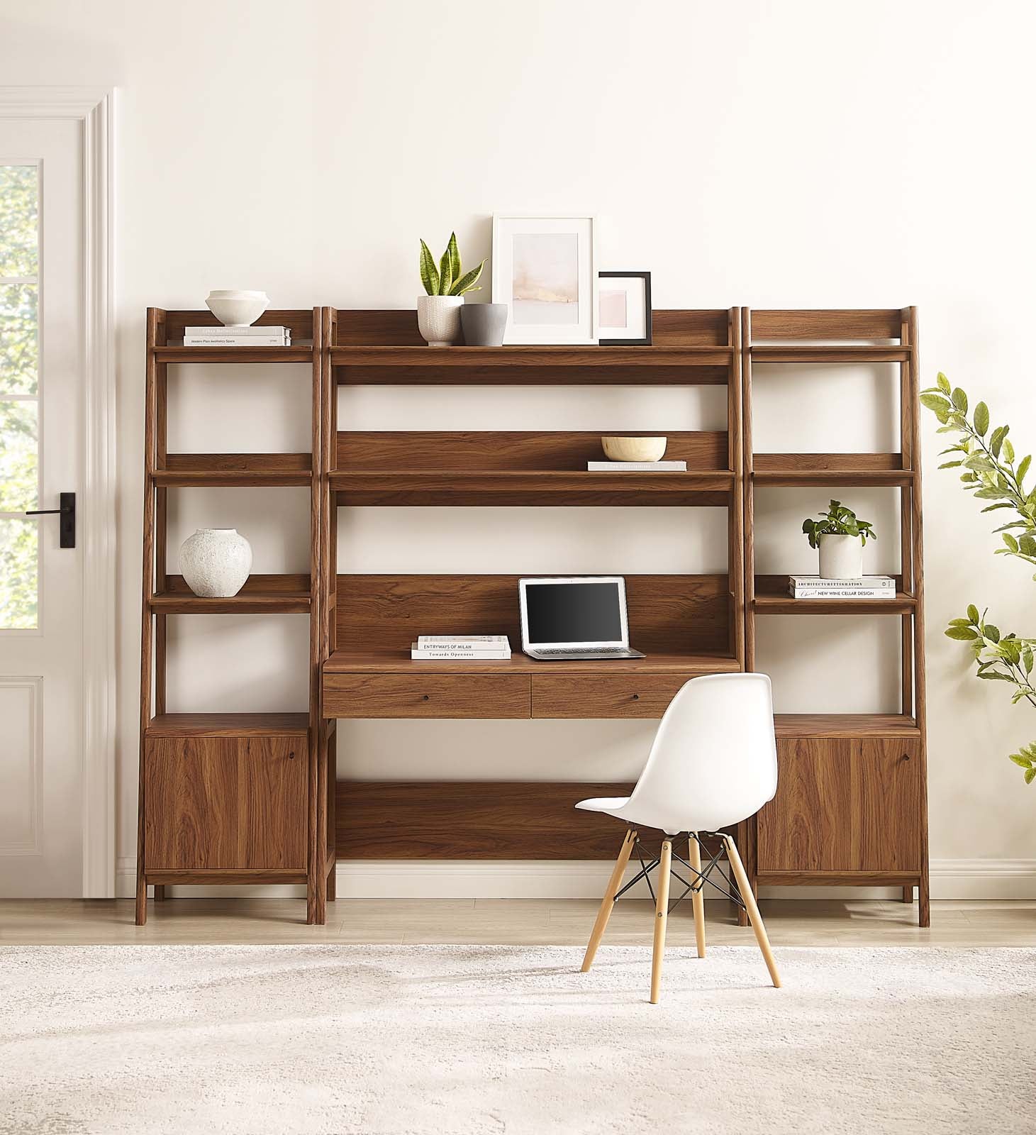 Modway Bixby Wood Bookcase with Storage Walnut â EEI-6114 – Modish