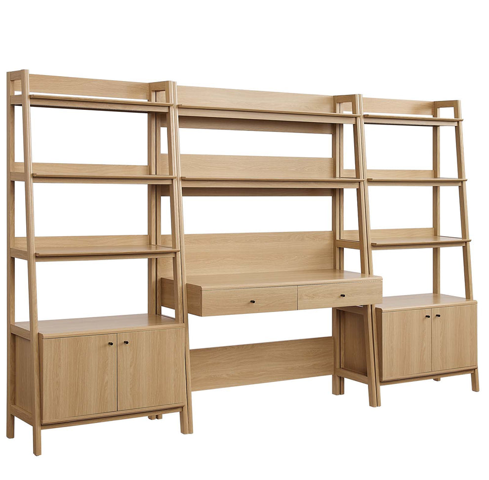 Bixby 3-Piece Wood Office Desk and Bookshelf By Modway - EEI-6115 | Bookcases | Modishstore - 2