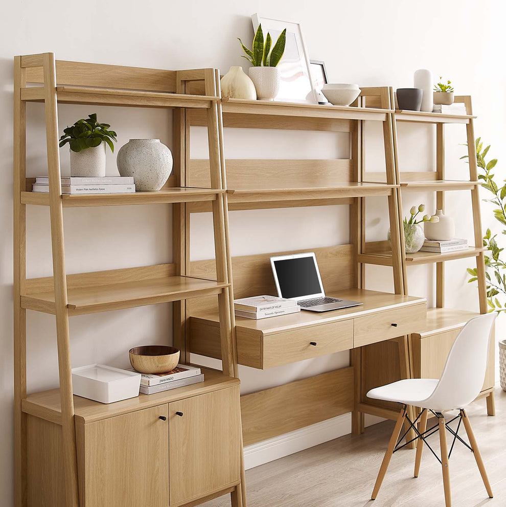 Bixby 3-Piece Wood Office Desk and Bookshelf By Modway - EEI-6115 | Bookcases | Modishstore - 1