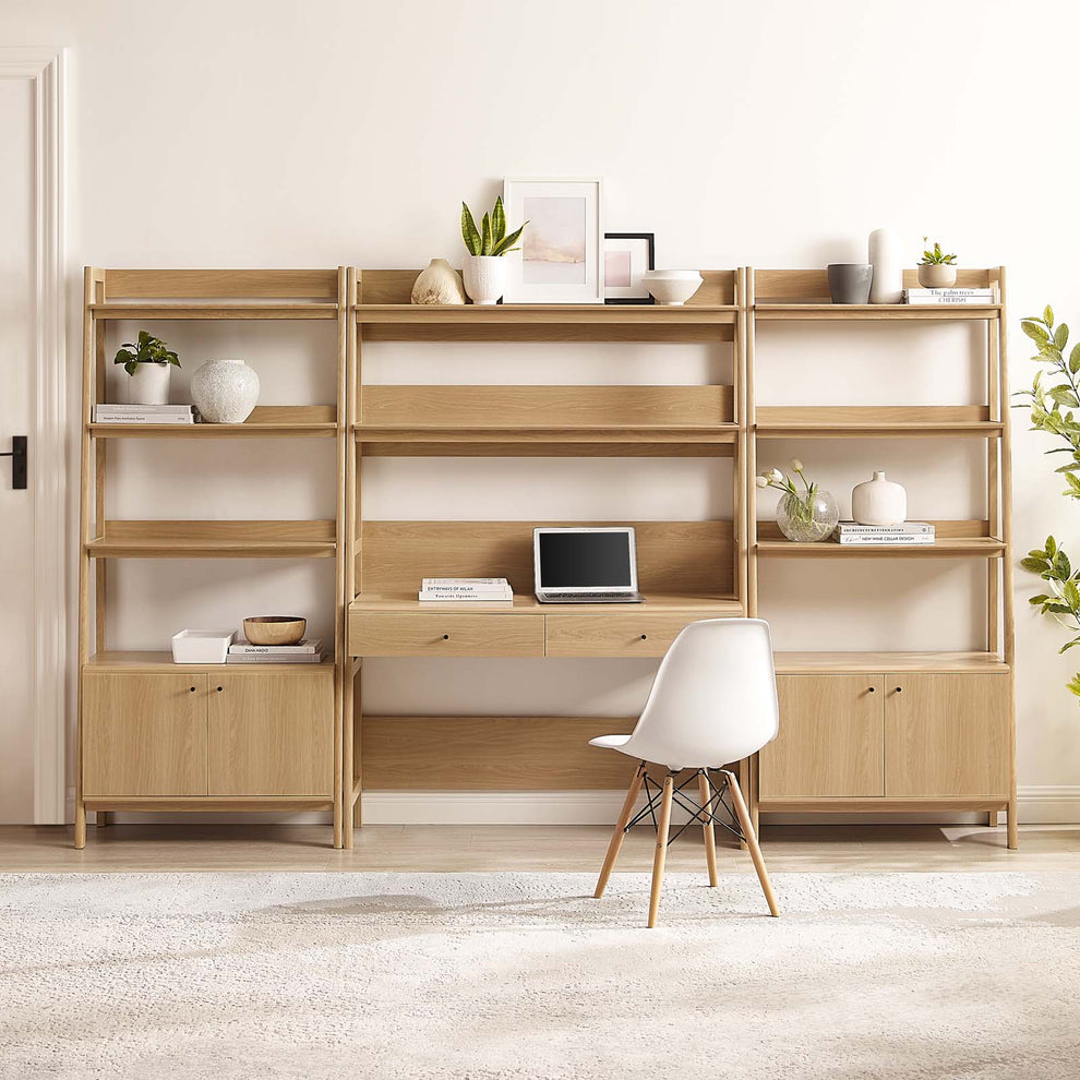 Bixby 3-Piece Wood Office Desk and Bookshelf By Modway - EEI-6115 | Bookcases | Modishstore - 4