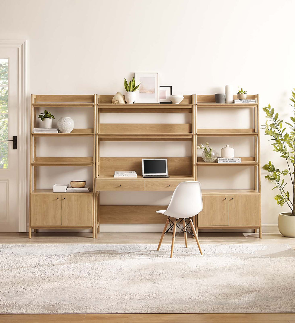 Bixby 3-Piece Wood Office Desk and Bookshelf By Modway - EEI-6115 | Bookcases | Modishstore - 5