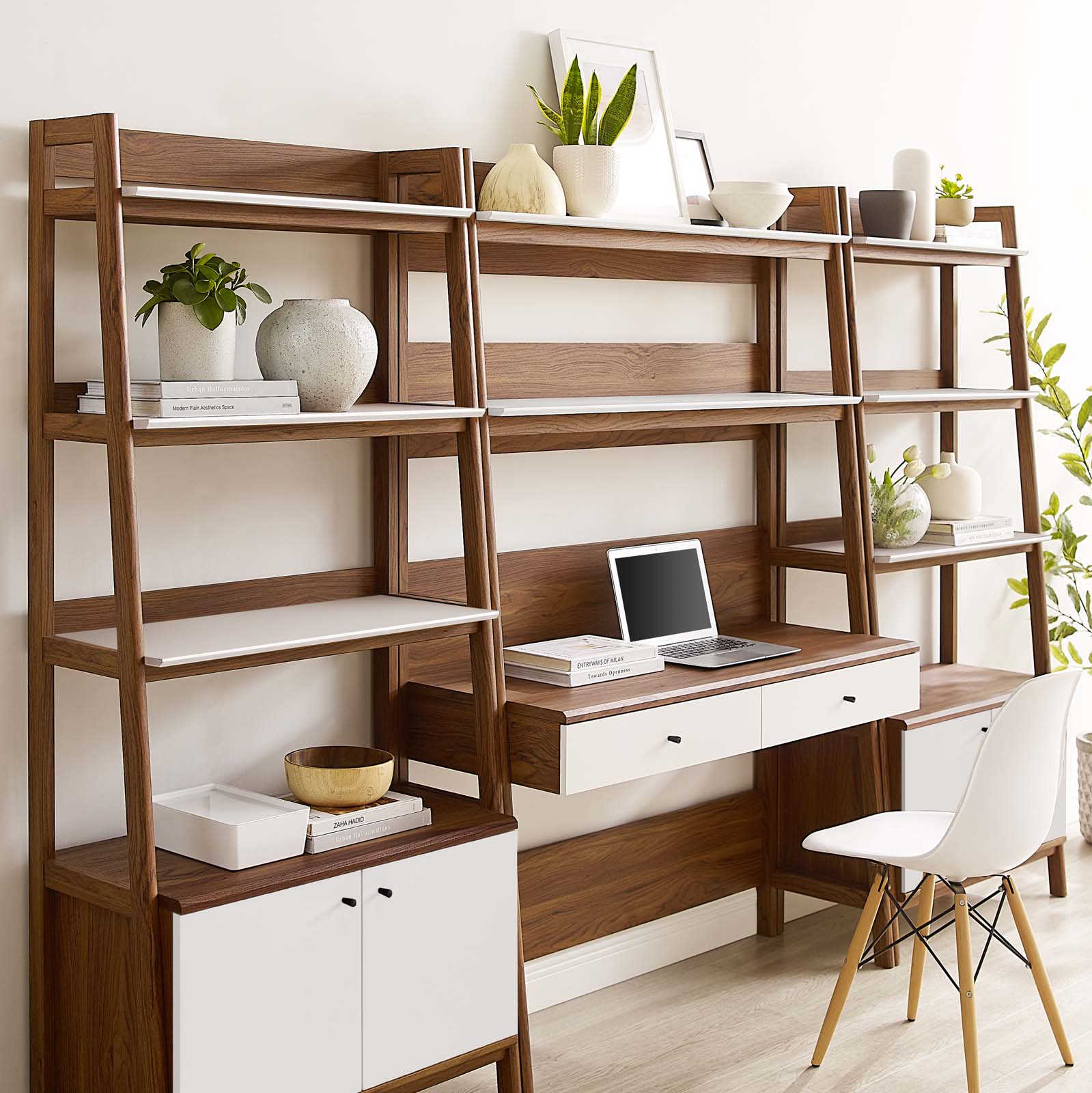 Modway Bixby Wood Bookcase with Storage Walnut â EEI-6115 – Modish
