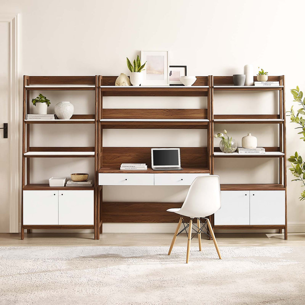 Bixby 3-Piece Wood Office Desk and Bookshelf By Modway - EEI-6115 | Bookcases | Modishstore - 14