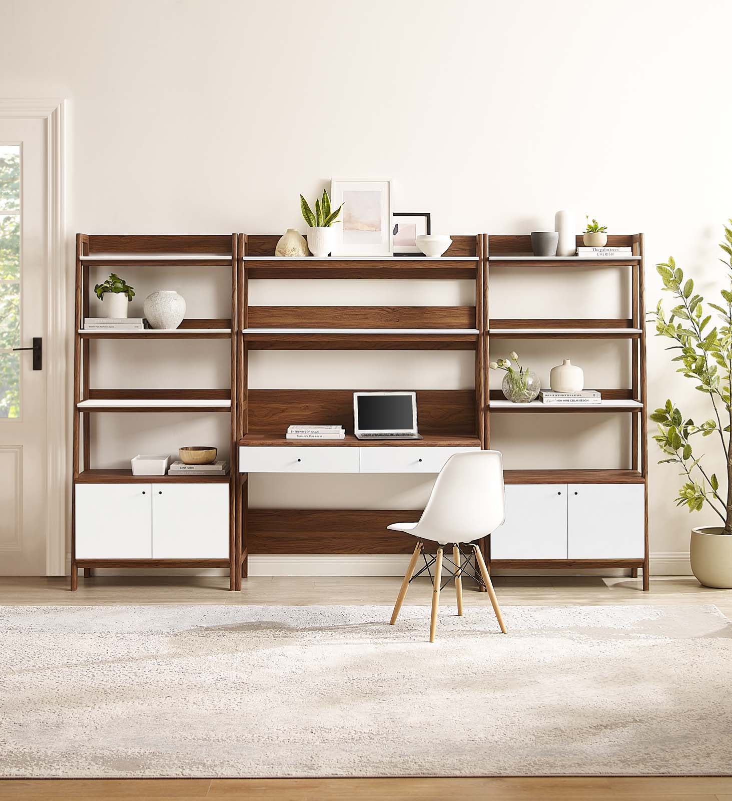 Modway Bixby Wood Bookcase with Storage Walnut â EEI-6115 – Modish